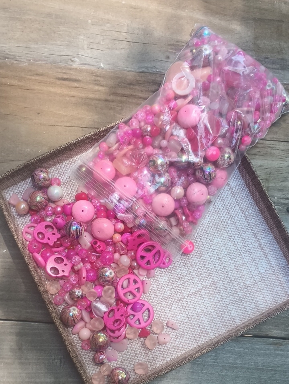 2 lb Pink Bead Bag